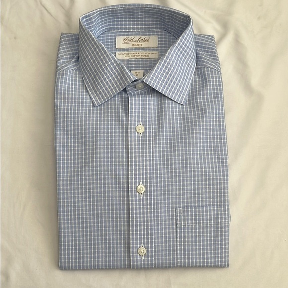 Roundtree & Yorke Other - Roundtree & Yorke Blue Dress Shirt Classic Gingham
